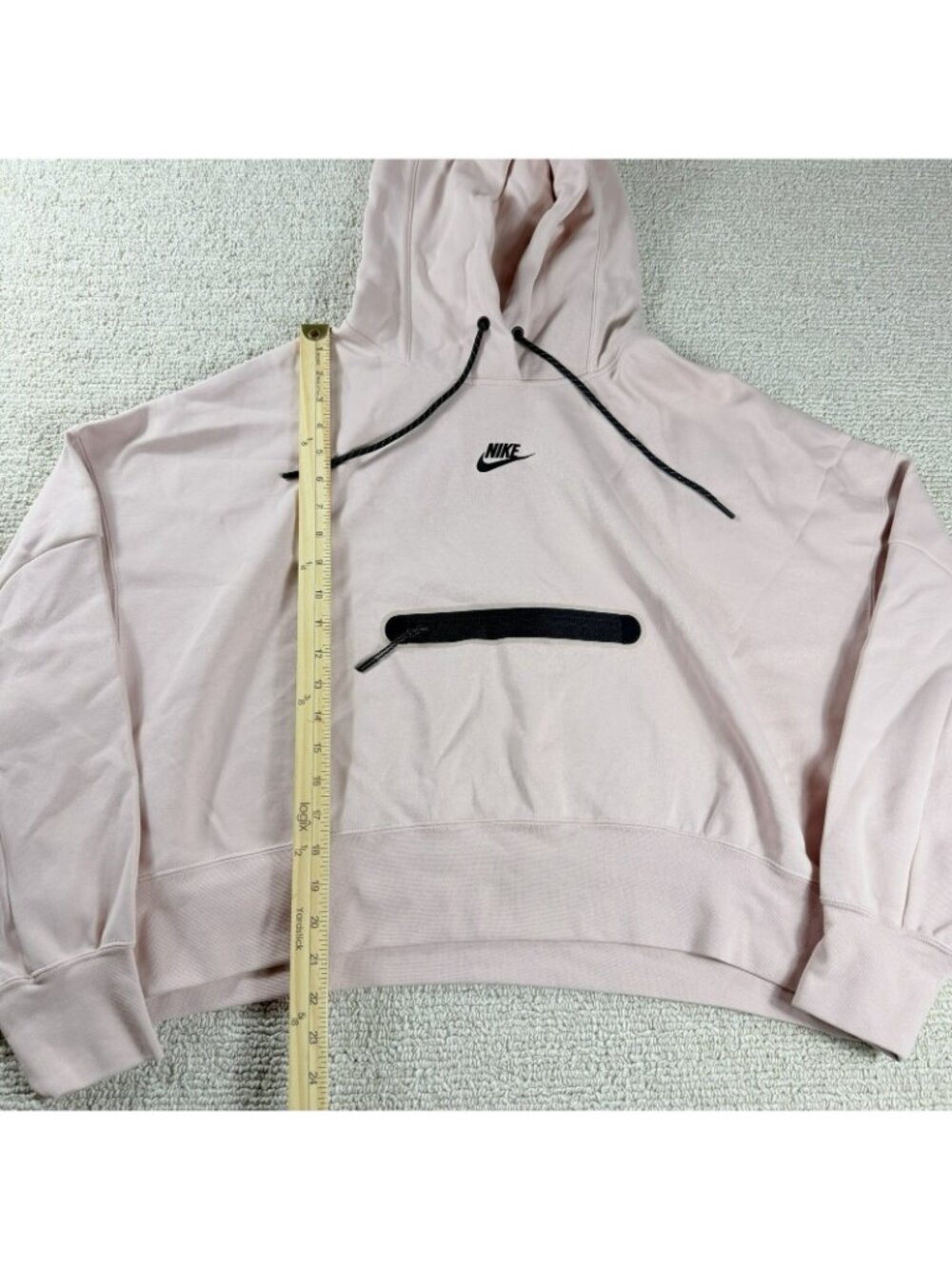 Nike Sportswear Tech Fleece Oversized Cropped Hoodie Pink Women's Size Large - Picture 4 of 7